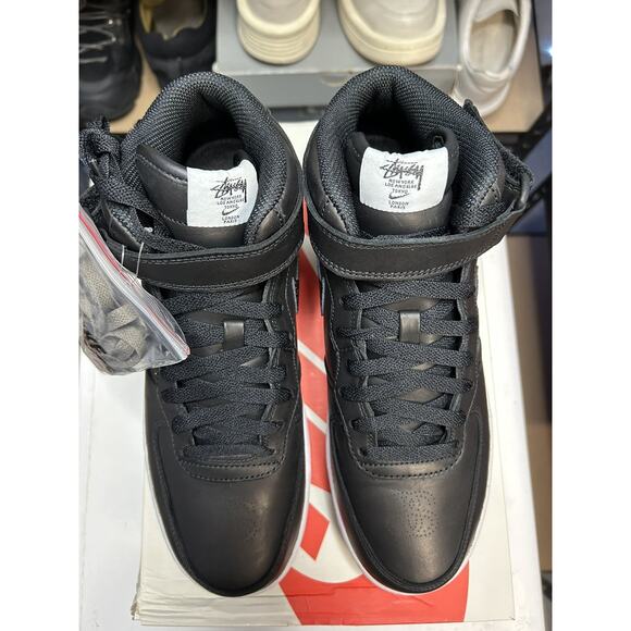 Nike Stussy x Air Force 1 \'07 Mid SP Black Snakeskin Leather DJ7840-001 Size 8.5 main image 8